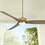 60" Casa Vieja Montage Soft Brass LED Damp Rated Fan with Remote