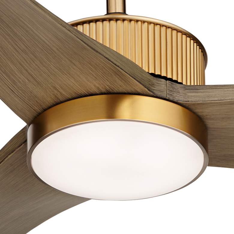 Image 4 60" Casa Vieja Montage Soft Brass LED Damp Rated Fan with Remote more views