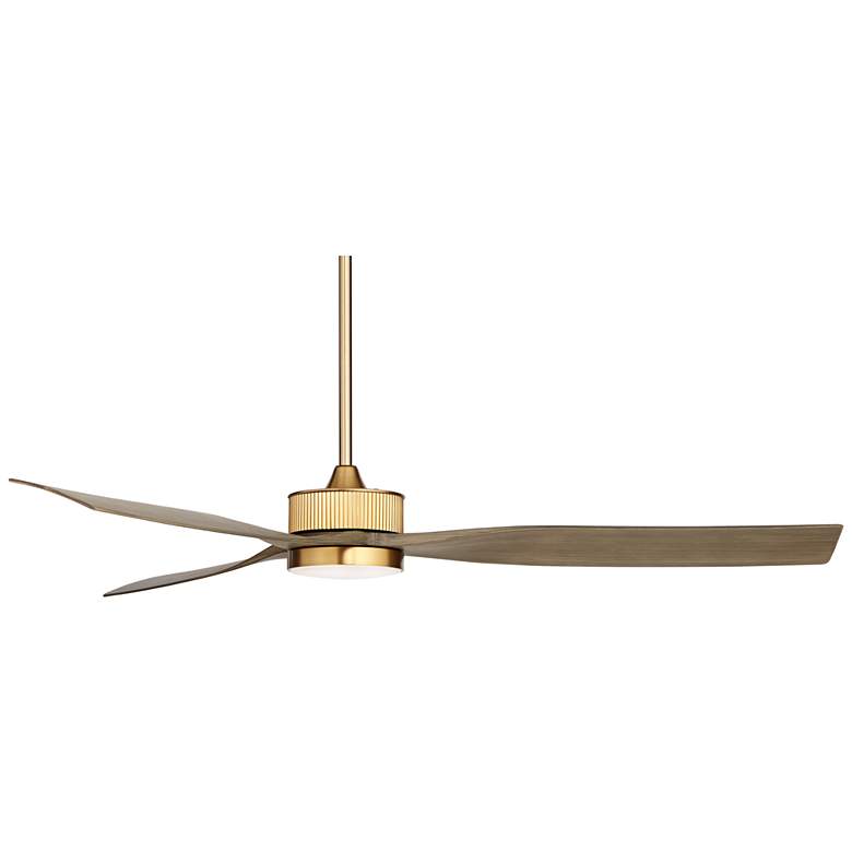 Image 6 60 inch Casa Vieja Montage Soft Brass LED Damp Rated Fan with Remote more views