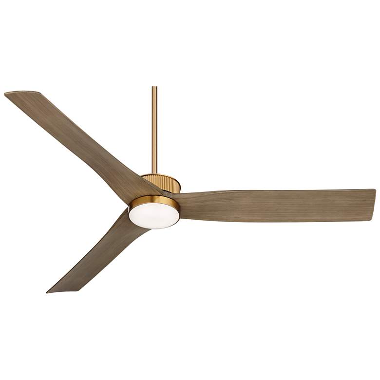 Image 7 60 inch Casa Vieja Montage Soft Brass LED Damp Rated Fan with Remote more views