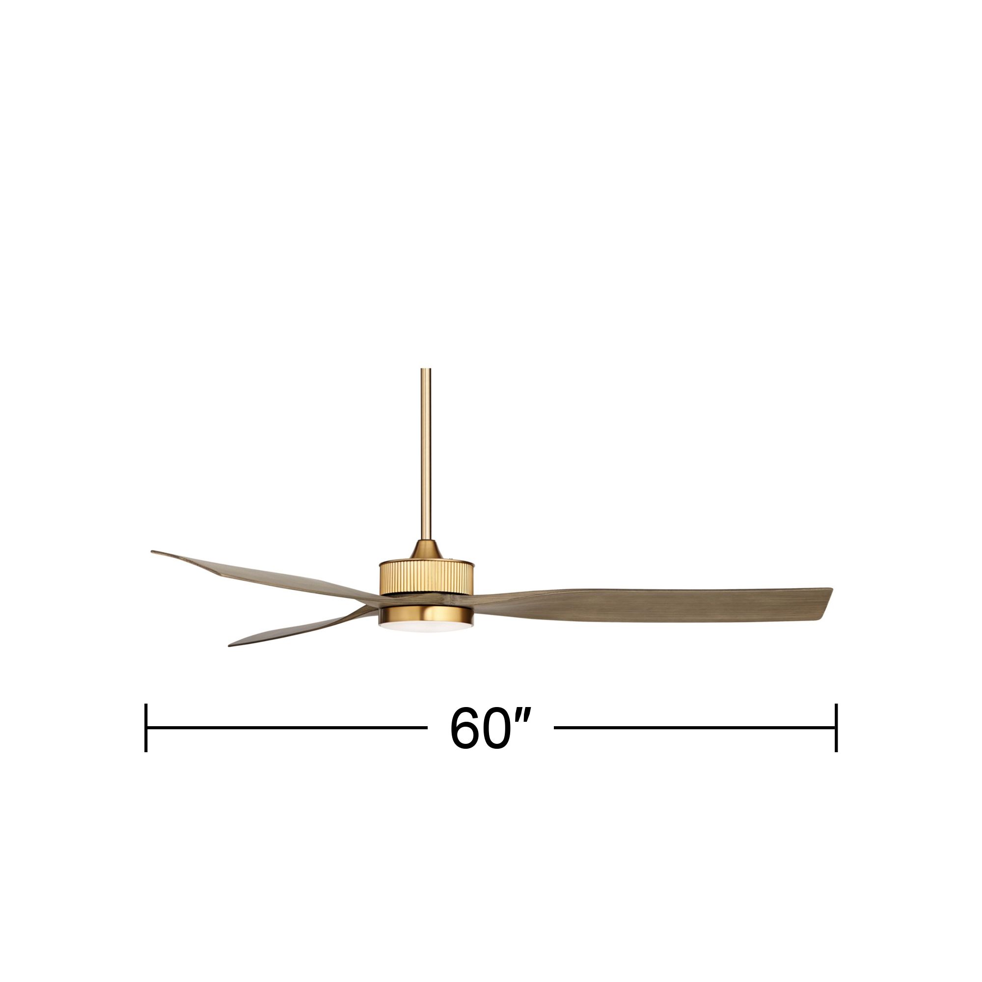 Watch A Video About the 60 Casa Vieja Montage Soft Brass LED Damp Rated Fan with Remote