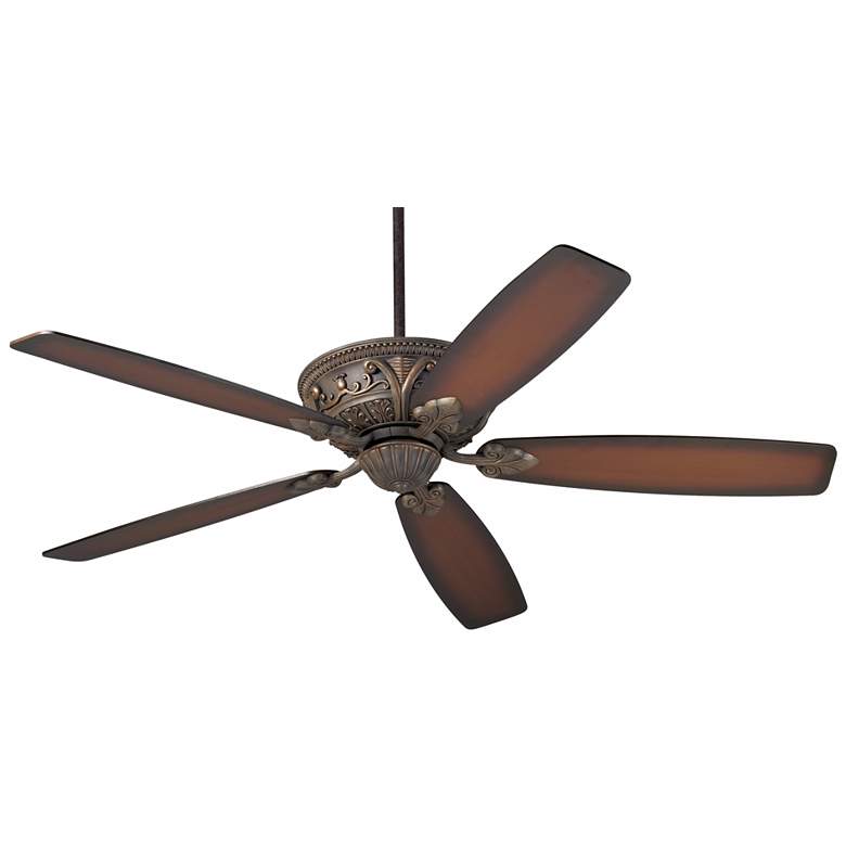 Image 2 60" Casa Vieja Montego Bronze Shaded Teak Ceiling Fan with Pull Chain