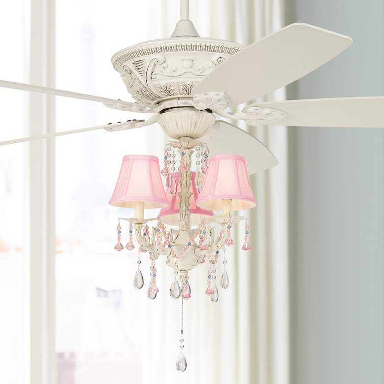 Image 1 60 inch Casa Vieja Montego Pretty In Pink Light Kit Ceiling Fan
