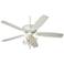 60" Casa Vieja™ Montego Pull-Chain White LED Ceiling Fan