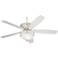 60" Casa Vieja Montego Rubbed White Ceiling Fan with Light