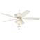 60" Casa Vieja Montego Rubbed White Finish Ceiling Fan