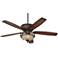 60" Casa Vieja Montego Scavo Glass LED Ceiling Fan with Pull Chain