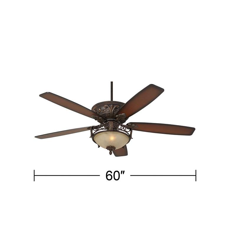 Image 3 60" Casa Vieja Montego Scavo Glass LED Ceiling Fan with Pull Chain more views
