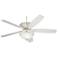 60" Casa Vieja Montego White Finish LED Ceiling Fan with Pull Chain