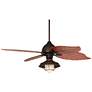 5_60" Casa Vieja Oak Creek Frosted Glass Damp LED Pull Chain Ceiling Fan more views