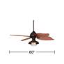 6_60" Casa Vieja Oak Creek Frosted Glass Damp LED Pull Chain Ceiling Fan more views