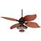60" Casa Vieja Oak Creek Lantern Damp LED Pull Chain Ceiling Fan