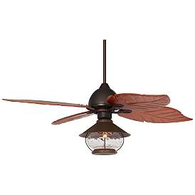 Image5 of 60" Casa Vieja Oak Creek Lantern Damp LED Pull Chain Ceiling Fan more views