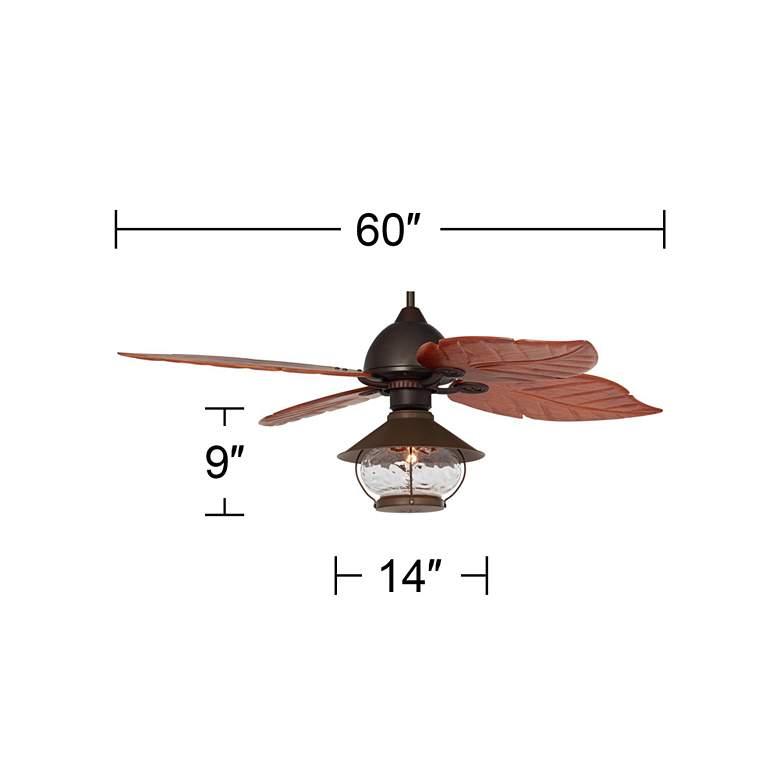 Image 6 60" Casa Vieja Oak Creek Lantern Damp LED Pull Chain Ceiling Fan more views