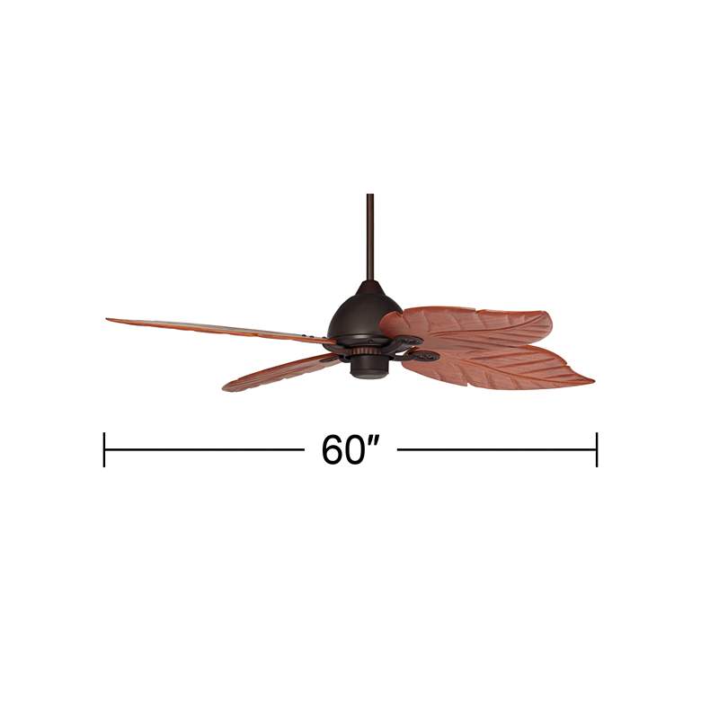 Image 7 60 inch Casa Vieja Oak Creek Pull Chain Damp Rated Ceiling Fan more views