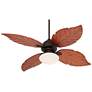 4_60" Casa Vieja Oak Creek White Glass Damp LED Pull Chain Ceiling Fan more views