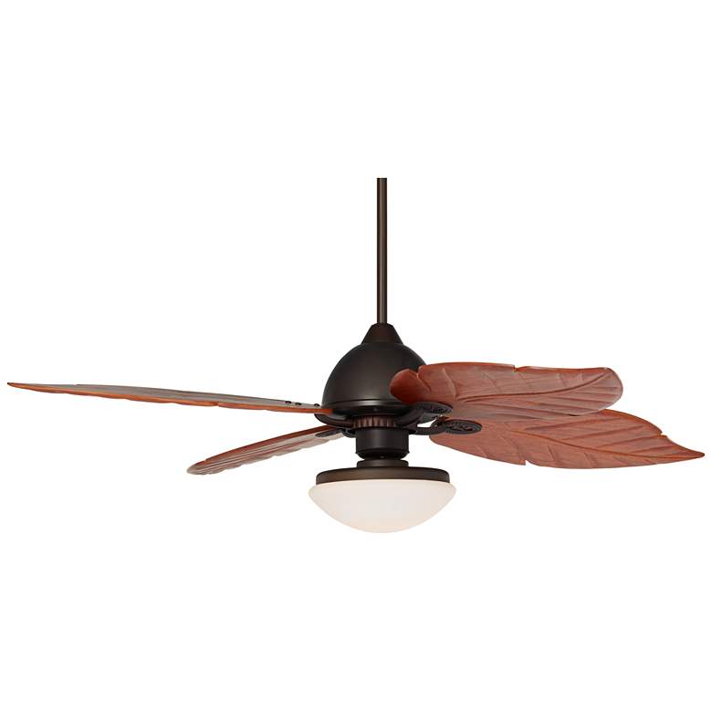 Image 5 60" Casa Vieja Oak Creek White Glass Damp LED Pull Chain Ceiling Fan more views