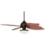 5_60" Casa Vieja Oak Creek White Glass Damp LED Pull Chain Ceiling Fan more views