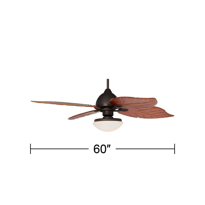 Image 6 60" Casa Vieja Oak Creek White Glass Damp LED Pull Chain Ceiling Fan more views