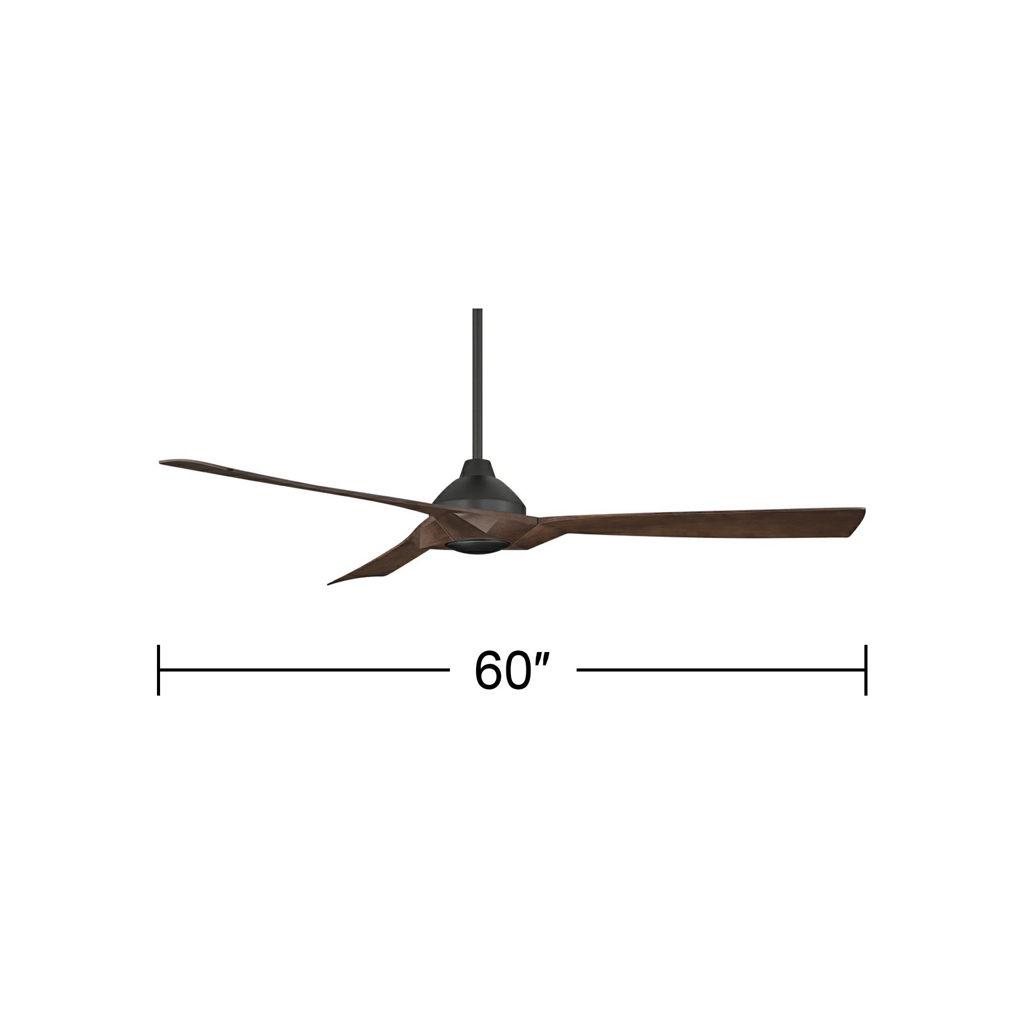 60" Casa Vieja Orin Black and Walnut Indoor/Outdoor LED Ceiling Fan