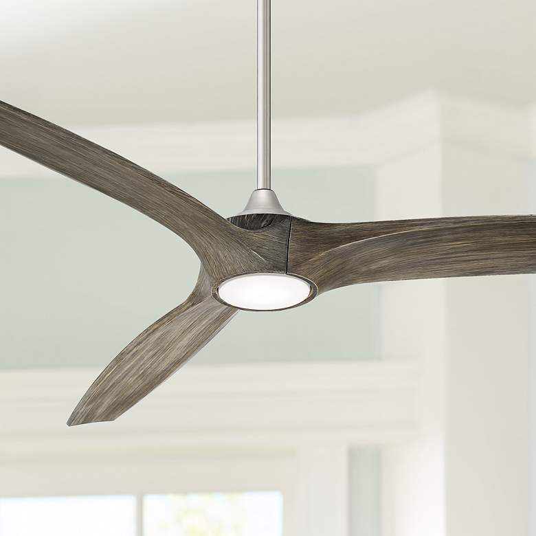 Image 1 60 inch Casa Vieja Padera LED Damp Brushed Nickel Ceiling Fan with Remote