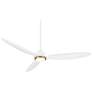 3_60" Casa Vieja Revere Matte White LED Damp Ceiling Fan with Remote