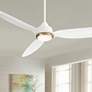 2_60" Casa Vieja Revere Matte White LED Damp Ceiling Fan with Remote