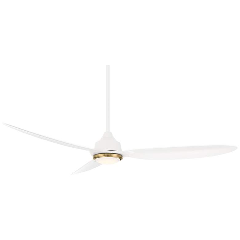 Image 5 60" Casa Vieja Revere Matte White LED Damp Ceiling Fan with Remote more views
