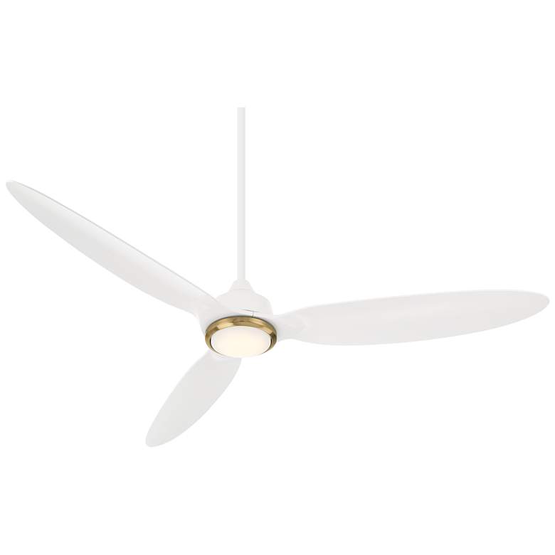 Image 6 60" Casa Vieja Revere Matte White LED Damp Ceiling Fan with Remote more views
