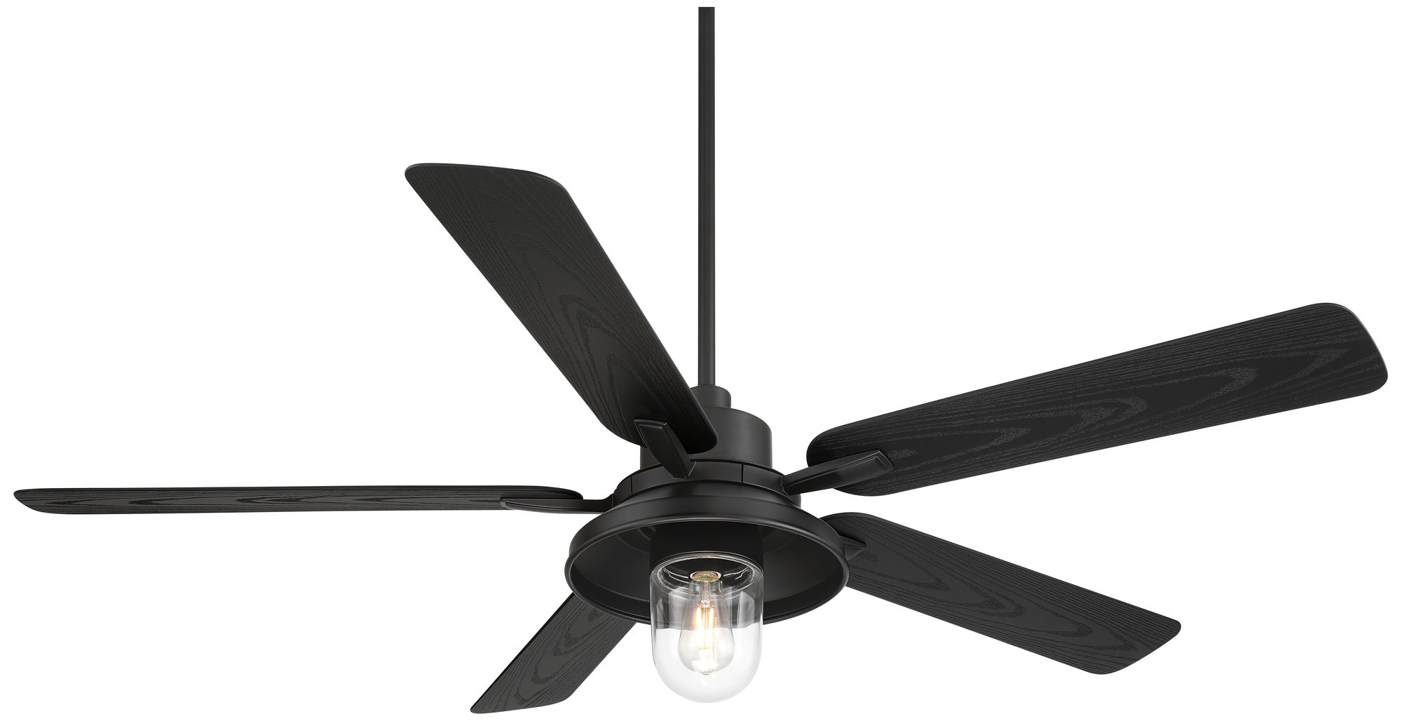Image 3 60" Casa Vieja Ridgeline Matte Black Barn LED Wet Rated Ceiling Fan