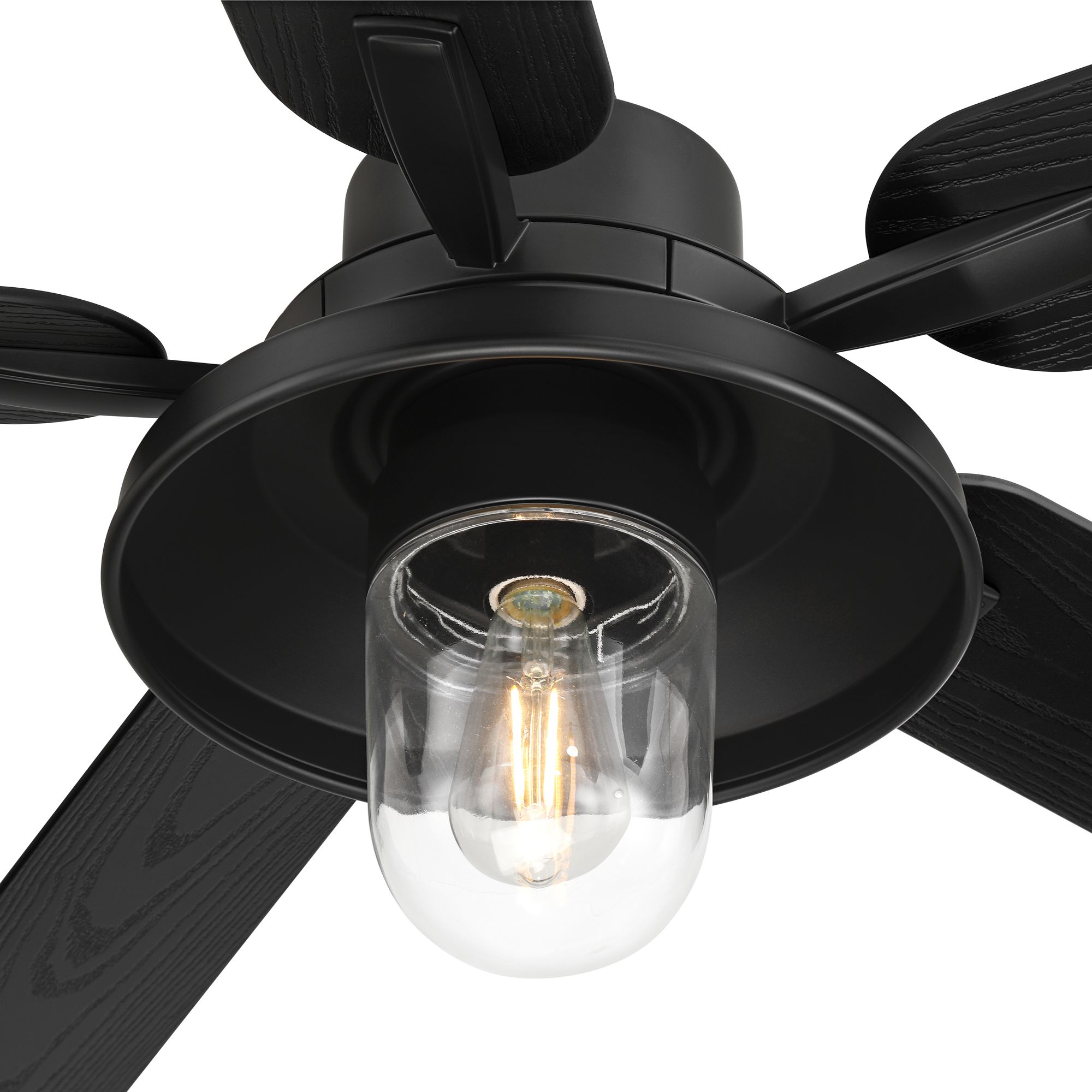 Image 4 60" Casa Vieja Ridgeline Matte Black Barn LED Wet Rated Ceiling Fan more views