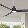 2_60" Casa Vieja Sailplane Matte Black Damp LED Ceiling Fan with Remote