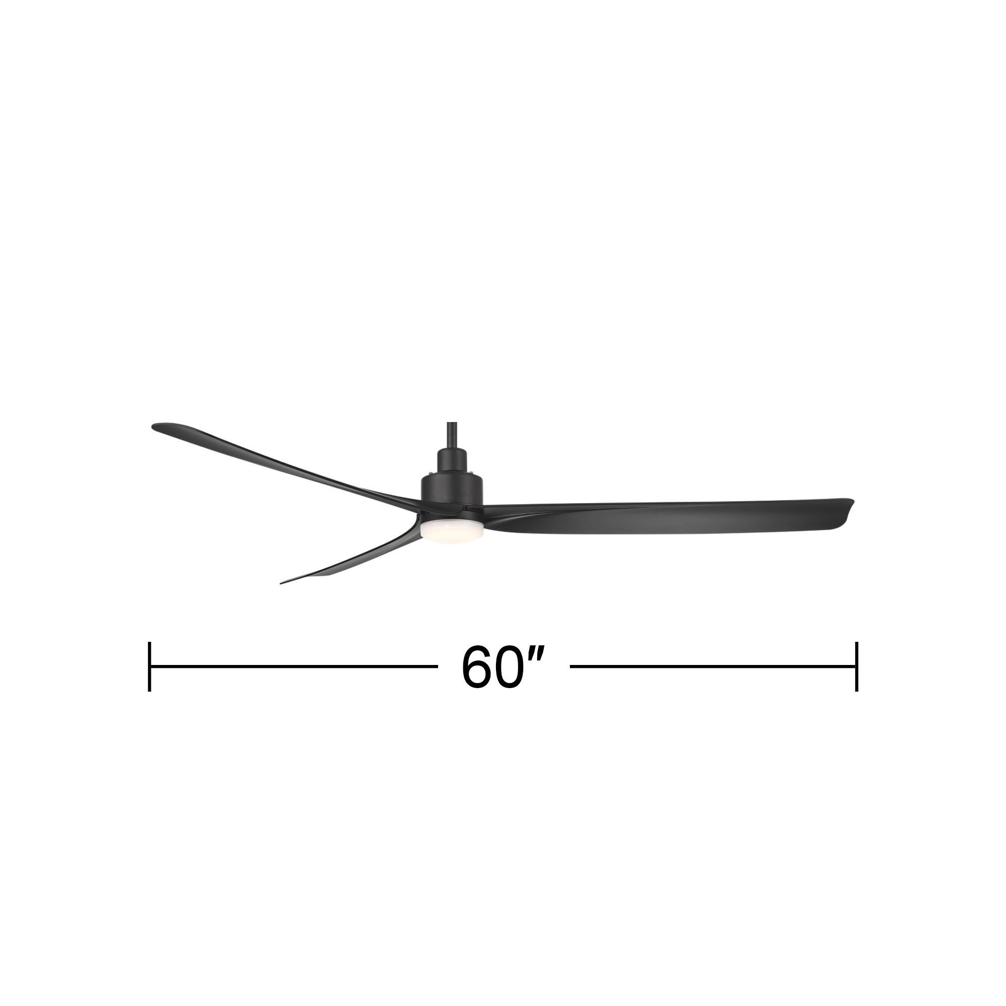 Watch A Video About the 60 Casa Vieja Sailplane Matte Black Damp LED Ceiling Fan with Remote