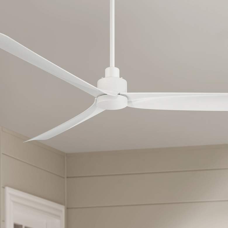 Image 1 60" Casa Vieja Sailplane Matte White Damp Ceiling Fan with Remote