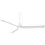 3_60" Casa Vieja Sailplane Matte White Damp LED Ceiling Fan with Remote