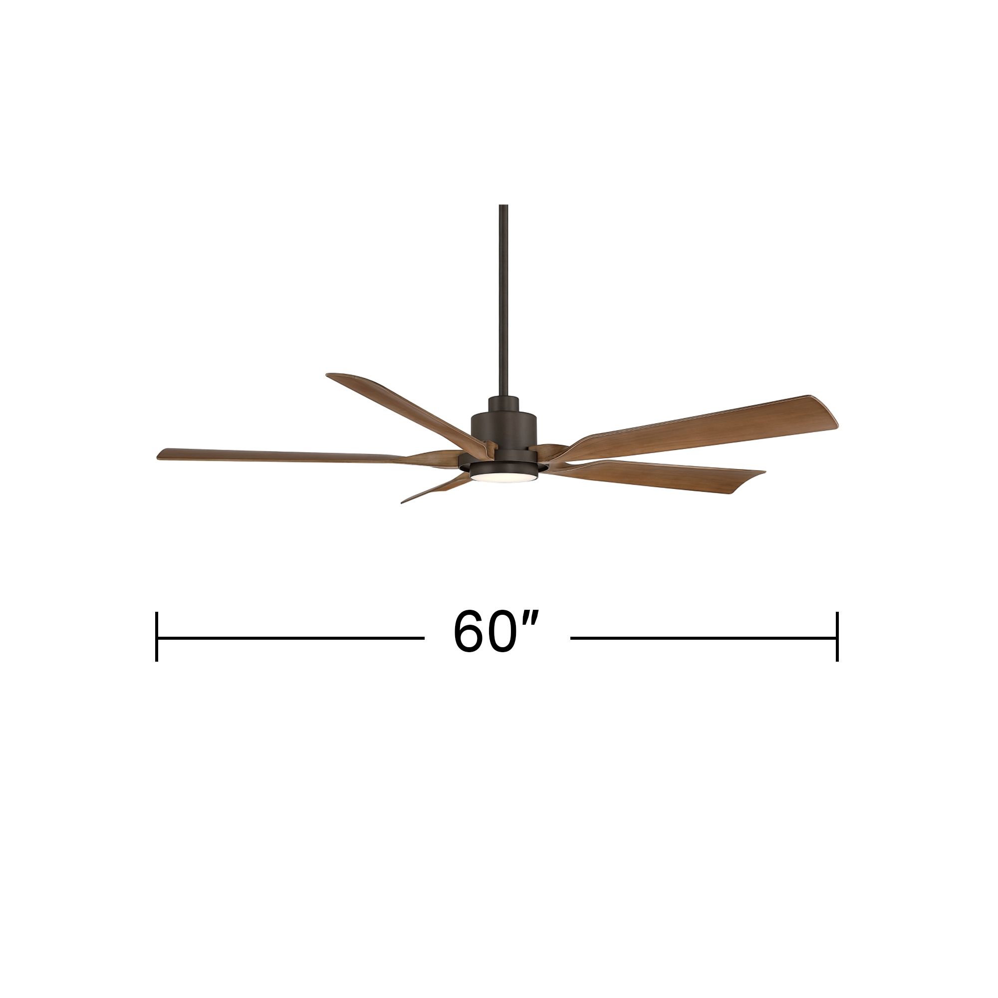 60" Casa Vieja Stonebrook Bronze and Barnwood Damp LED Ceiling Fan in scene