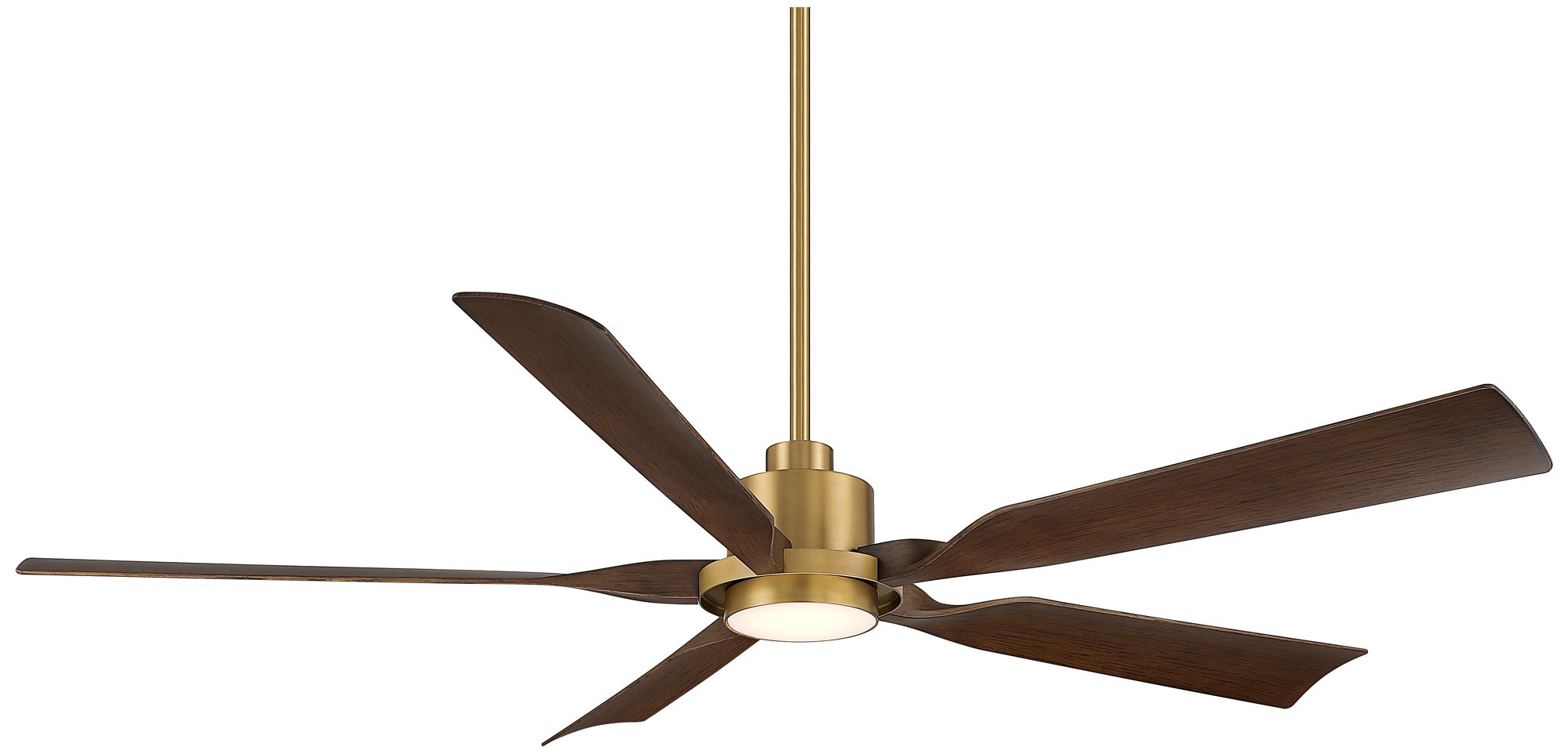 Image 3 60" Casa Vieja Stonebrook Soft Brass and Walnut Damp LED Ceiling Fan