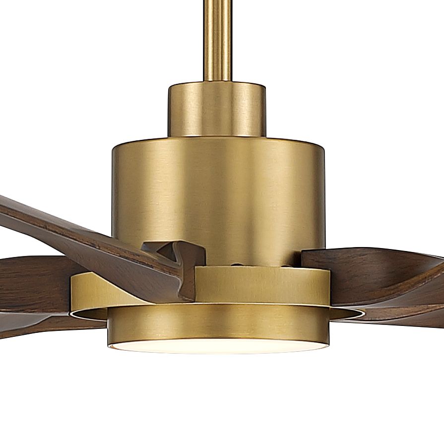 Image 5 60" Casa Vieja Stonebrook Soft Brass and Walnut Damp LED Ceiling Fan more views