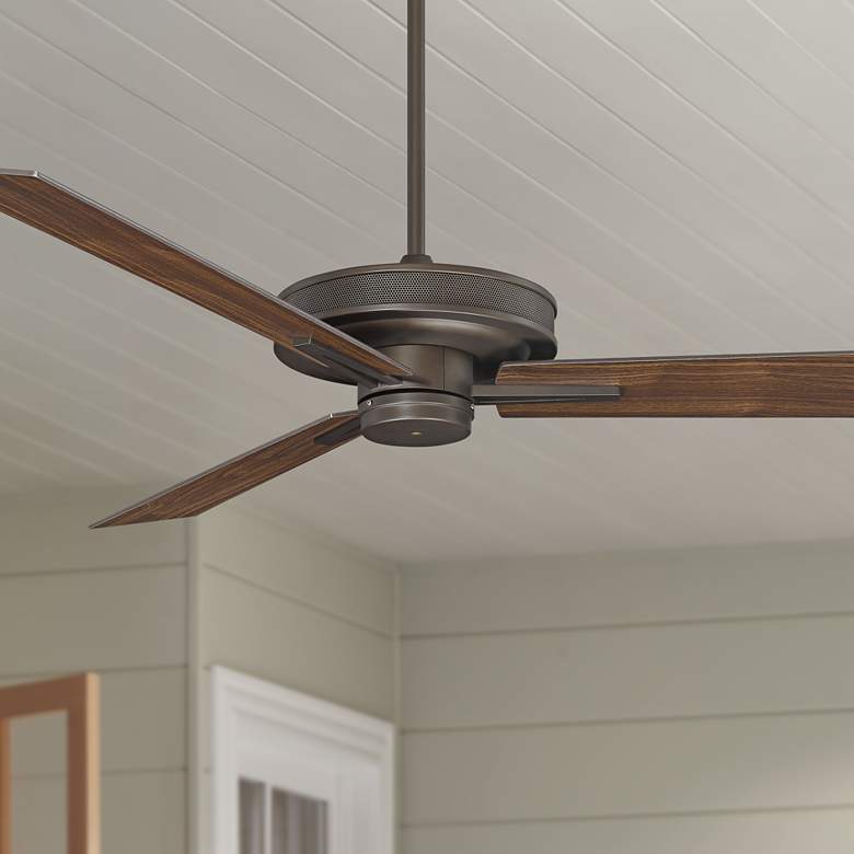 Image 1 60" Casa Vieja Taladega Bronze Damp Rated Ceiling Fan with Remote