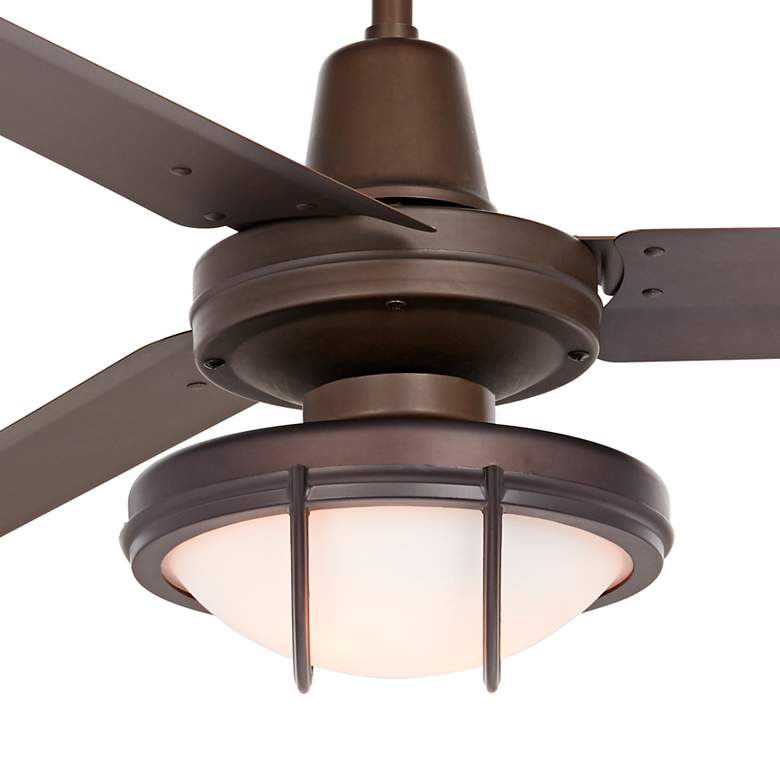 Image 3 60" Casa Vieja Turbina DC Bronze Damp LED Ceiling Fan with Remote more views