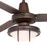 3_60" Casa Vieja Turbina DC Bronze Damp LED Ceiling Fan with Remote more views