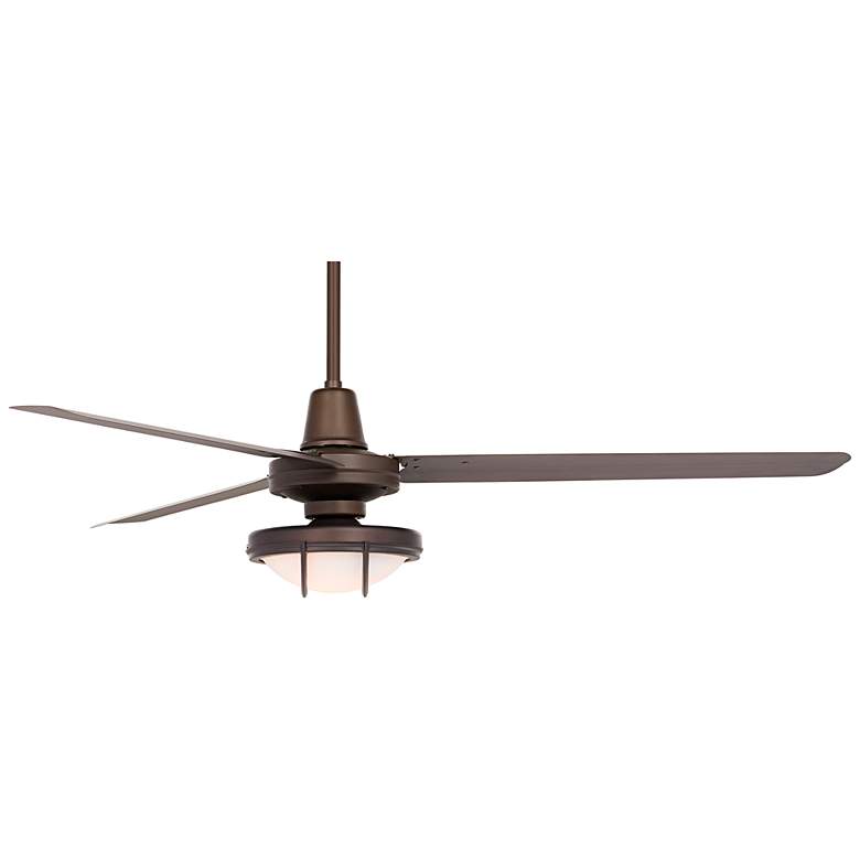 Image 6 60" Casa Vieja Turbina DC Bronze Damp LED Ceiling Fan with Remote more views