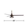 7_60" Casa Vieja Turbina DC Bronze Damp LED Ceiling Fan with Remote more views