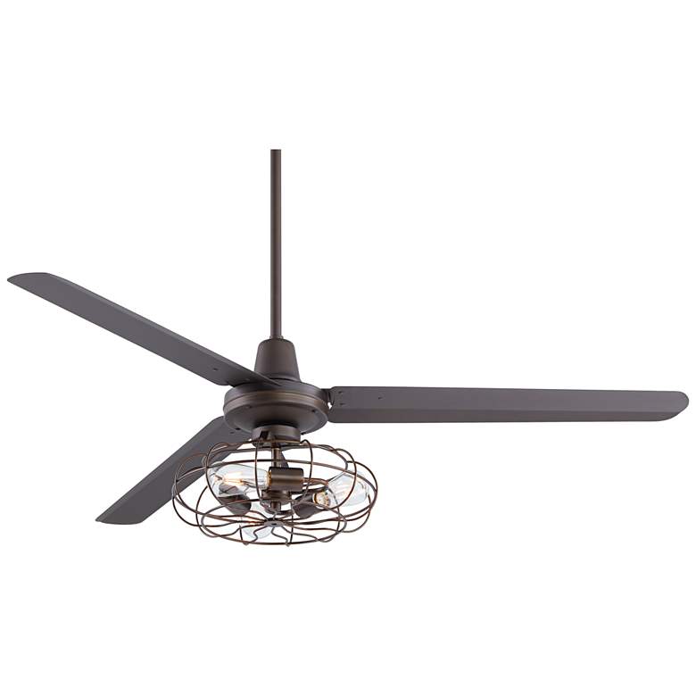 Image 2 60" Casa Vieja Turbina DC Bronze LED Ceiling Fan with Remote