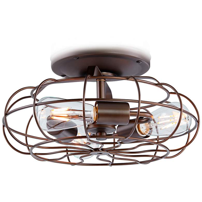 Image 5 60" Casa Vieja Turbina DC Bronze LED Ceiling Fan with Remote more views