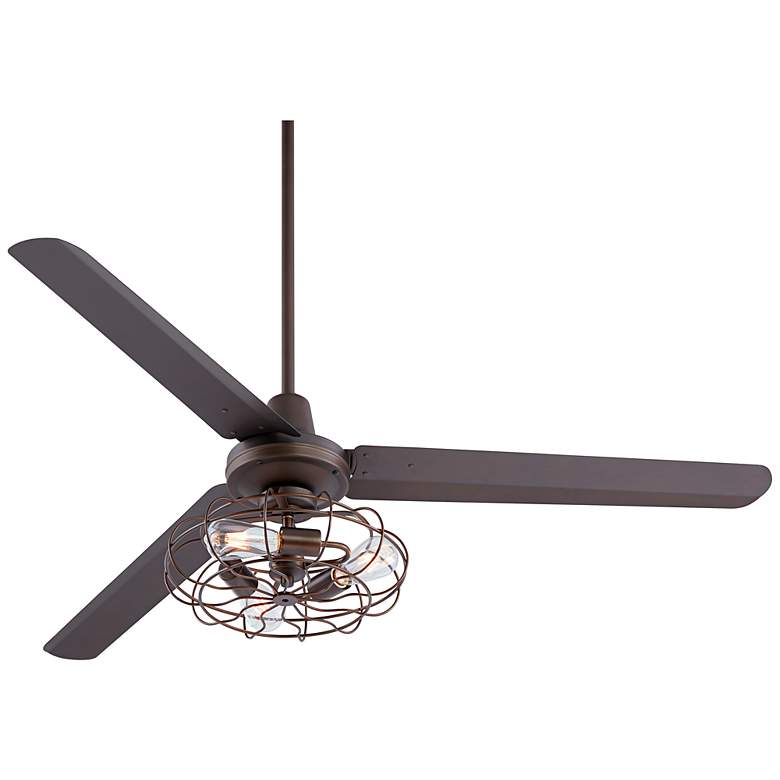 Image 6 60" Casa Vieja Turbina DC Bronze LED Ceiling Fan with Remote more views