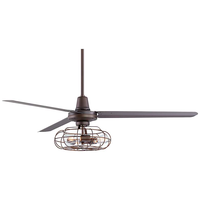 Image 7 60" Casa Vieja Turbina DC Bronze LED Ceiling Fan with Remote more views
