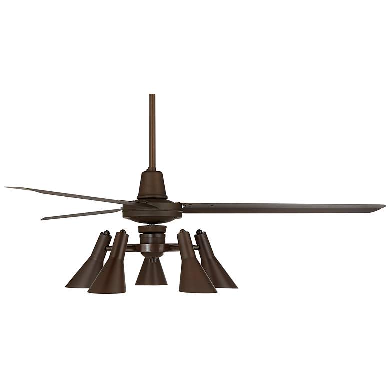 Image 6 60" Casa Vieja Turbina DC Bronze LED Ceiling Fan with Remote more views