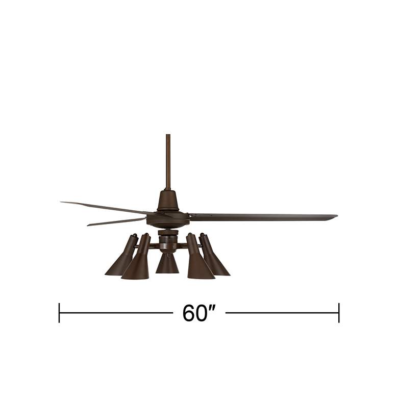 Image 7 60" Casa Vieja Turbina DC Bronze LED Ceiling Fan with Remote more views
