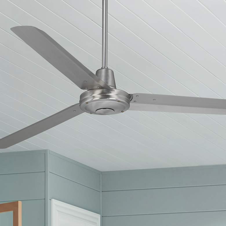 Image 1 60" Casa Vieja Turbina DC Brushed Nickel Ceiling Fan with Remote